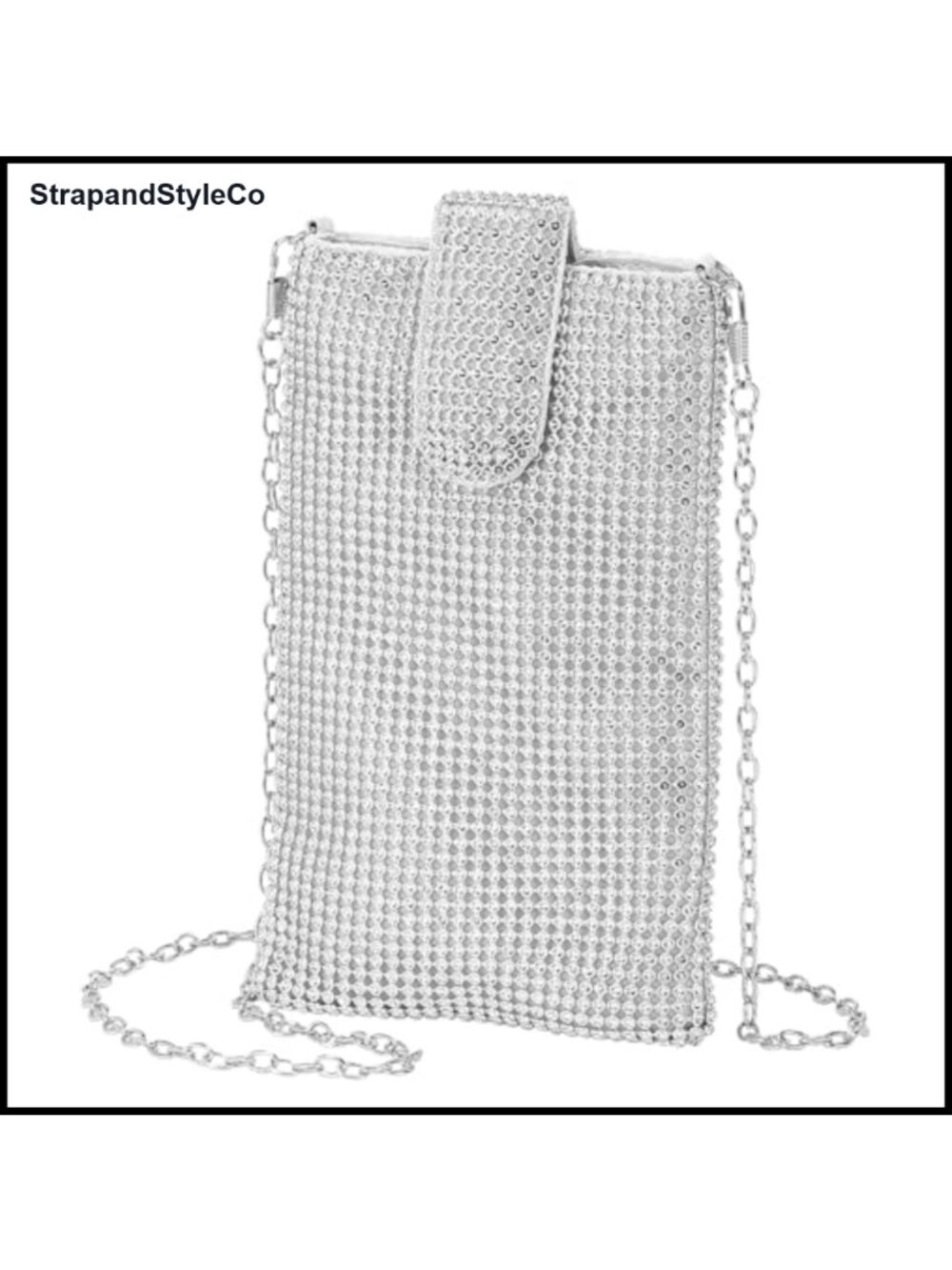 Crystal Rhinestone Clutch Evening Bag Chain Crossbody Formal Purse
